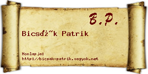 Bicsák Patrik névjegykártya