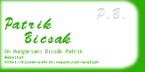 patrik bicsak business card